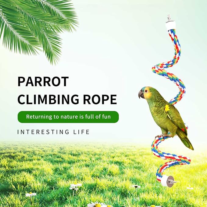31.5-Inch × 0.8-Inch Diameter Nipple Style Bird Rope Perch, Bird cage - Image 8