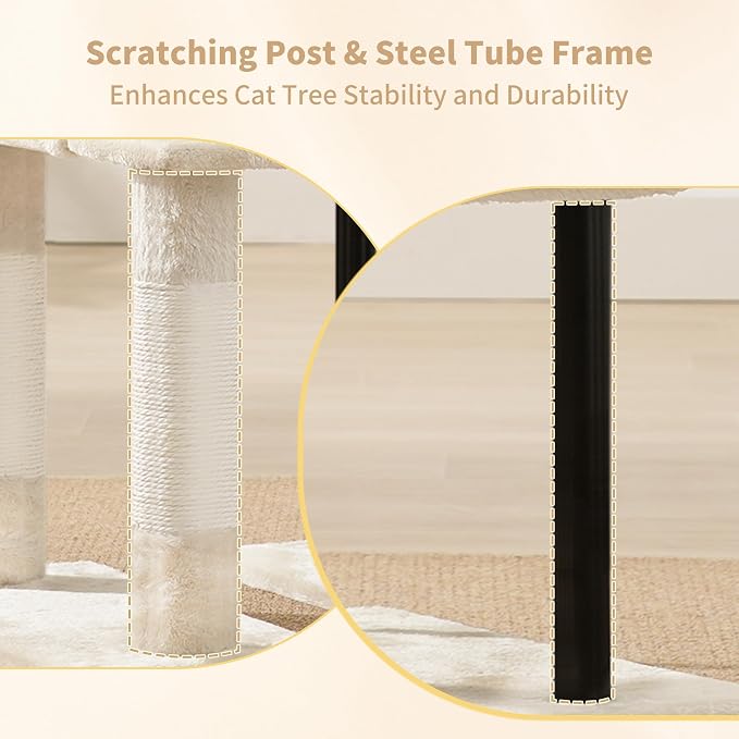 Heybly Cat Tree, 49.2 Inches Cat Tower - Image 9