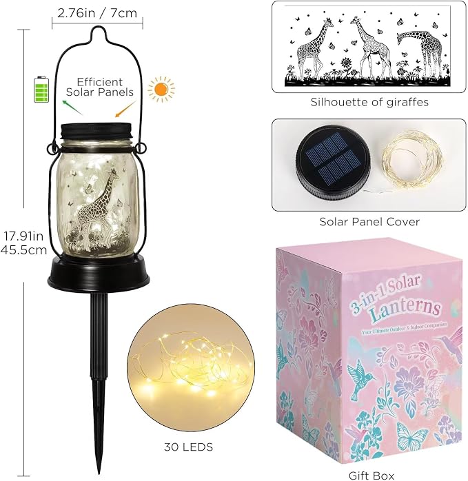 kyoryuger Giraffe Gifts for Women/Men Giraffe Lovers Solar Lantern Mom Birthday - Image 7