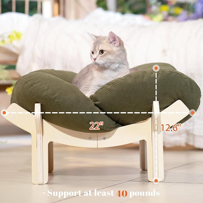 CHEERHOME PETS Elevated Cat Bed Wooden - Image 4