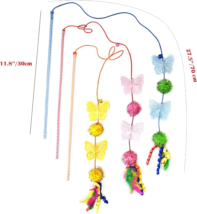 Cat Wand Toys, Pompom - Image 2