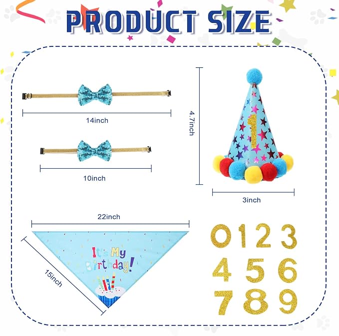 Weewooday Dog Birthday Party Supplies Birthday Boy Girl Cake Bandana Triangle - Image 3
