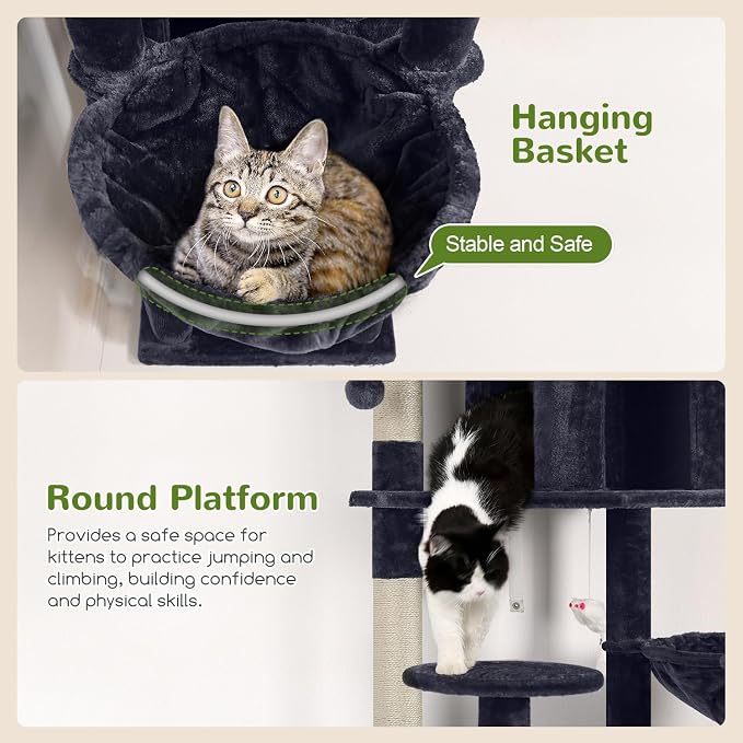 Globlazer Cat Trees and Towers for Multiple Adult Cats, 82-inch XXL Tall Cat - Image 5