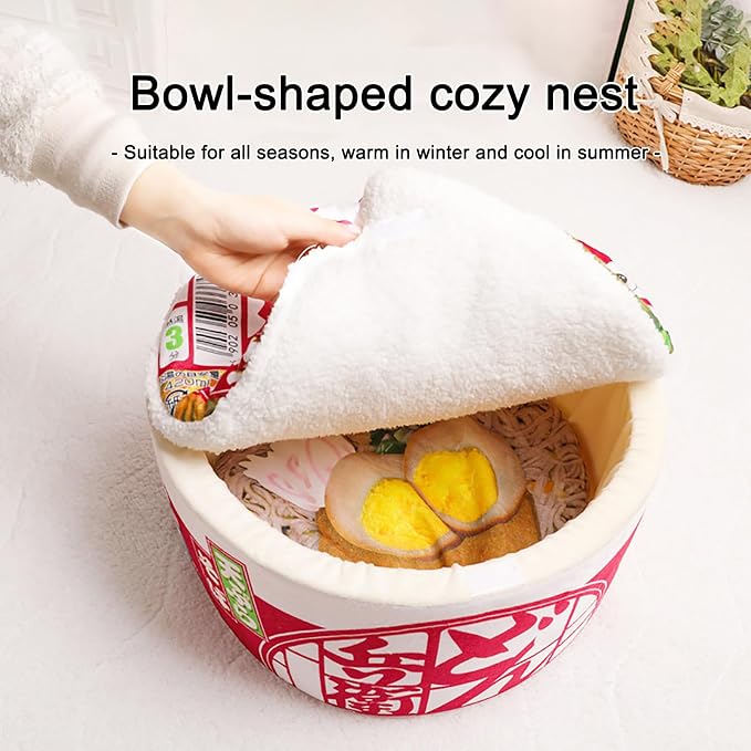 寵幸 Ramen Noodle Dog & Cat Bed, Keep Warm and Super Soft Creative Pet Nest - Image 4