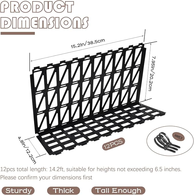 12 Pcs Under Couch Blocker for Bed Adjustable Furniture Plastic Under Bed - Image 2