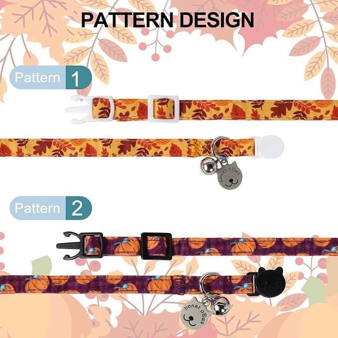 Lionet Paws 2pcs Pack Cotton Cat Collar, Breakaway Buckle - Image 4