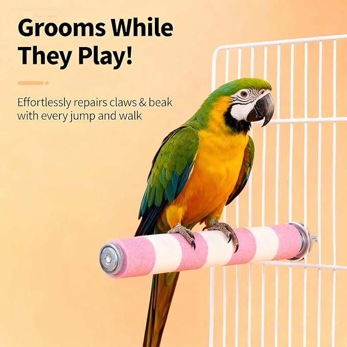 AOTU Natural Sandstone Parrot Perch Bird Toys – Durable Beak & Claw Trimming - Image 3