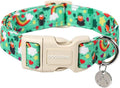 DOGWONG St. Patrick's Day Dog Collar, Lucky Clover Shamrock Green, Soft Durable by DOGWONG