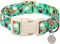 DOGWONG St. Patrick's Day Dog Collar, Lucky Clover Shamrock Green Dog Collar by DOGWONG
