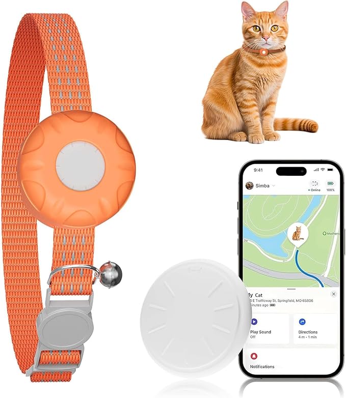 Cat Tracker, Pet Tracker for Cats, Cat GPS Tracker Collar by HONGTOPH