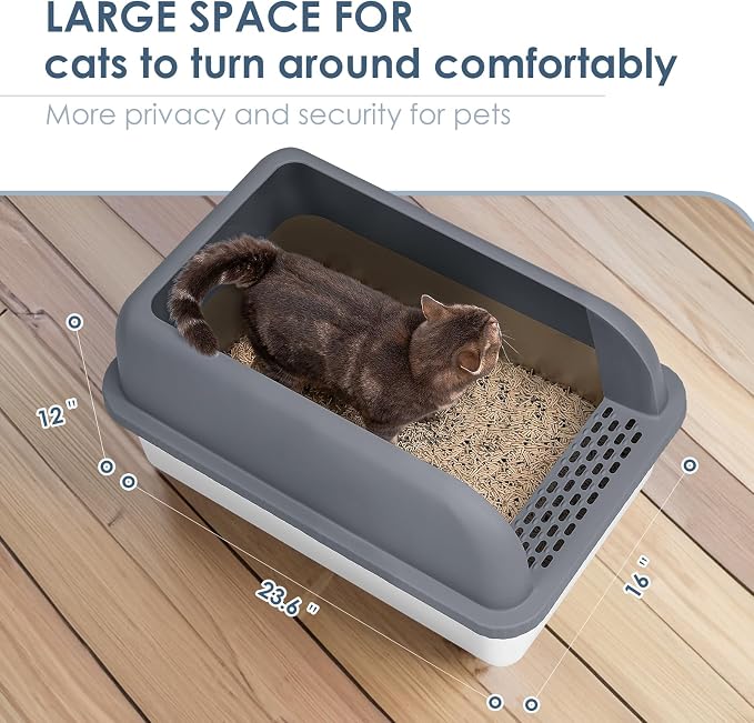 Enclosed Stainless Steel Cat Litter Box - Image 6