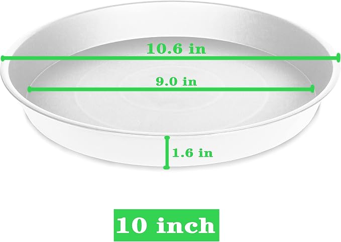 2 Pack of 10 inch Plant Saucer Gray, Heavy Duty Plastic Plant Saucer 10 inch - Image 2