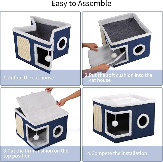 Shikha Cat Beds for Indoor Cats, Large Cat Cave - Image 8