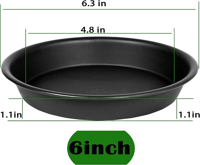 6 Pack 6 inch Plant Saucer Tray, 4 6 8 10 12 15 17 19 inch Plant Saucers - Image 2