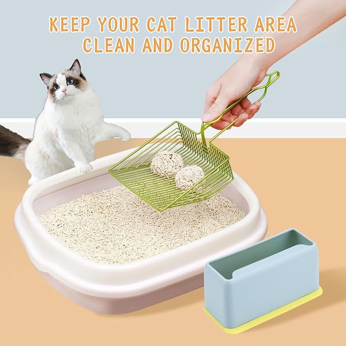 DHXYZZB Cat Litter Scoop with Holder, Metal Cat Litter Scoop Deep Shovel Kitty - Image 2