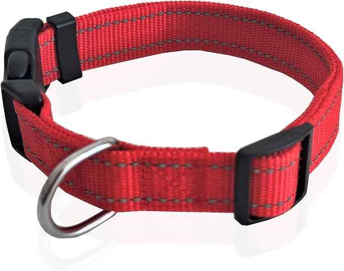 Adjustable Nylon Dog Collar, Reflective Collar 1 Inch 3/4 Inch 5/8 Inch Wide