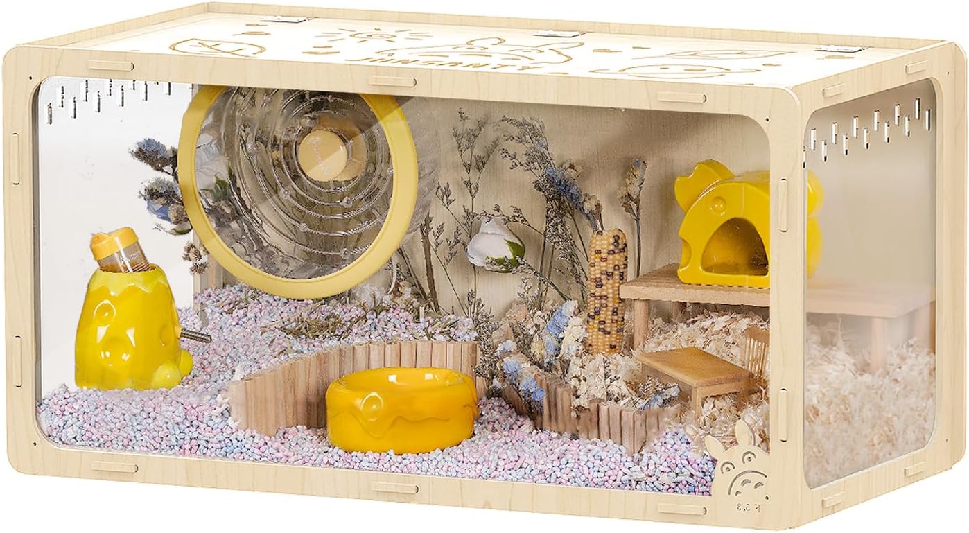 31.5 inch Wooden Hamster Cage, Large Habitat, Openable Top - GlobalHabitat Supply