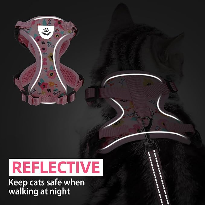 PUPTECK Cat Harness and Leash Set Escape Proof Reflective Cat Walking Harness - Image 7