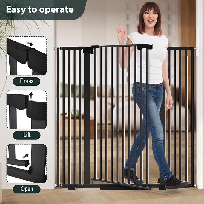 51'' Extra Tall Cat Gate for Doorways Hallways 30-40.9'' Wide, Pressure Mounted - Image 6