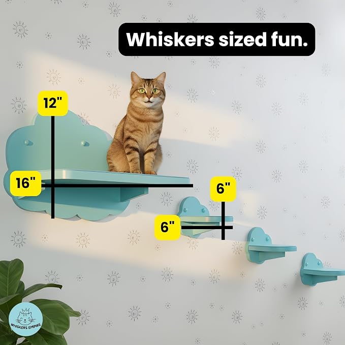 Cat Wall Shelves for Large Cats – 4-Piece Wall Mounted Cat Furniture Set - Image 7