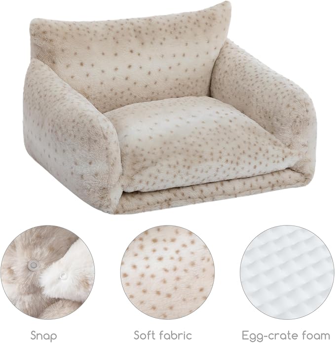 Hollypet Cat Bed Fluffy Plush Mutifuctional Double-Layer Soft Pet Couch - Image 5
