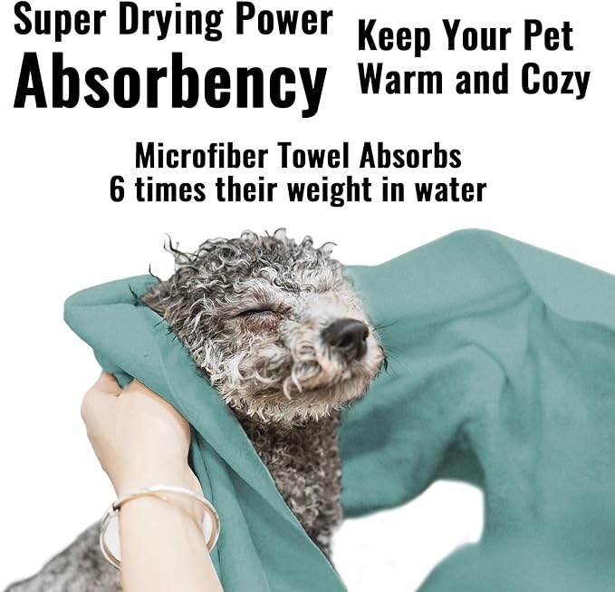 3 Pack Microfiber Dog Towels for Drying Dogs, Super Absorbent and Soft Pet - Image 4