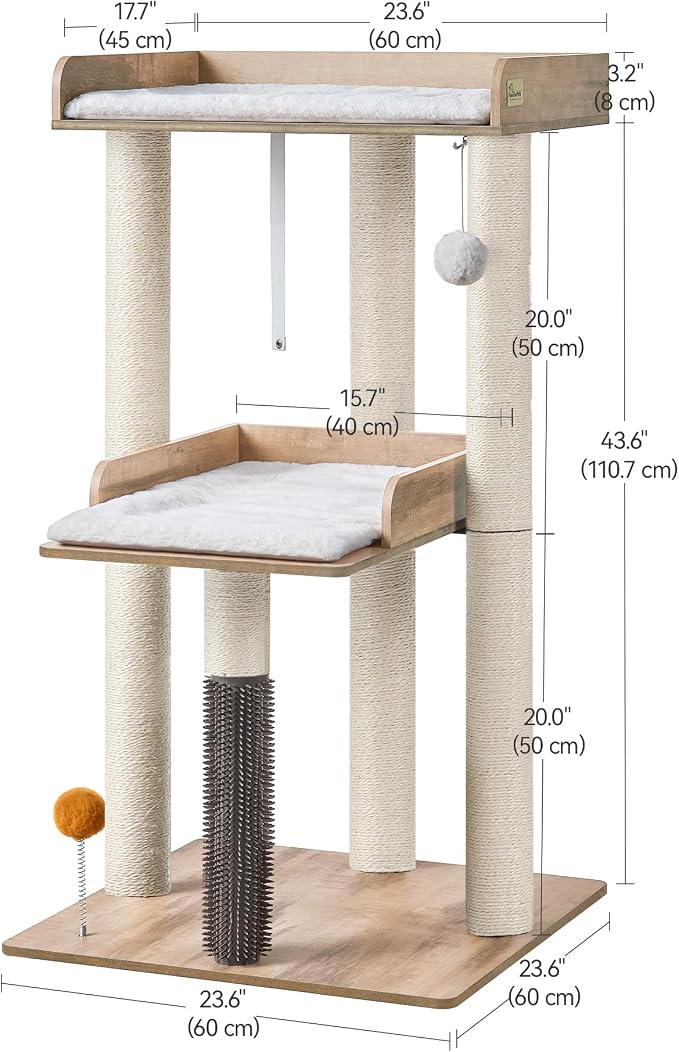 FourFurPets 43.7" Cat Tree, Modern Cat Tree Tower, Cat Tower - Image 5