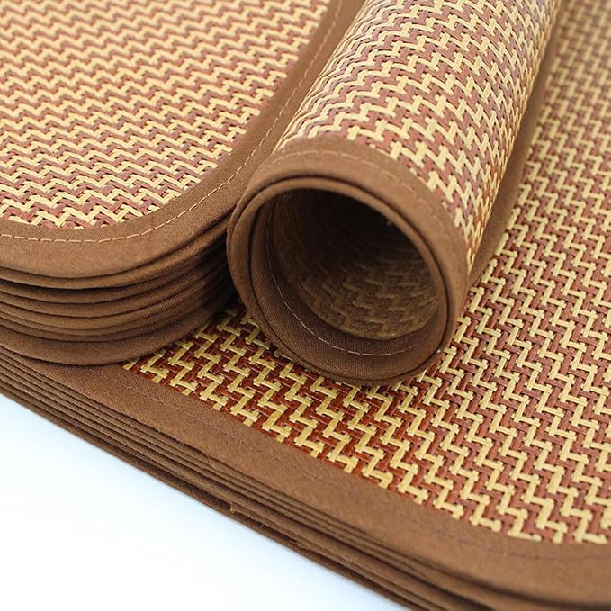 2 Pack Cat Cooling Mat Self Cool Pad Seats Summer Bamboo Rattan Woven Sleeping - Image 4