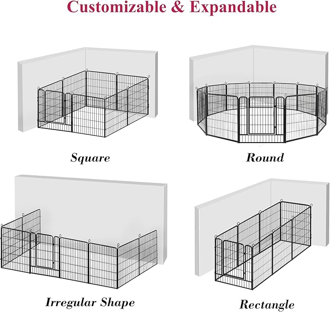 Dog Playpen Fence for Yard, 32inch 40 Panels Anti-Rust Pet Playpen Exercise Pen - Image 7