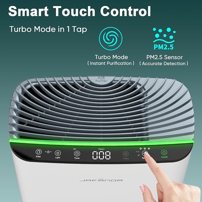 Jafända Air Purifier for Home Large Room Bedroom Up to 1226 Ft², True HEPA - Image 7