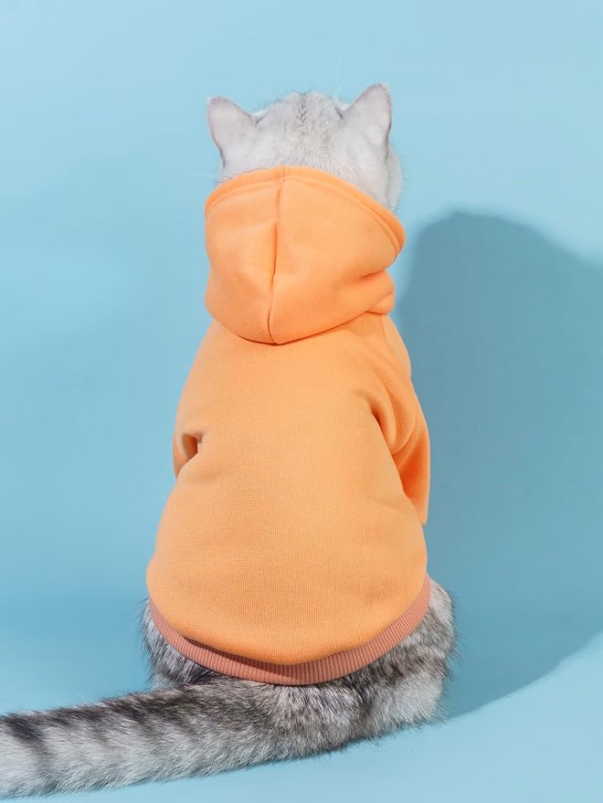 QWINEE Basic Dog Hoodie Sweatshirt Puppy Sweater Warm Cat Costumes Pet Clothes - Image 3