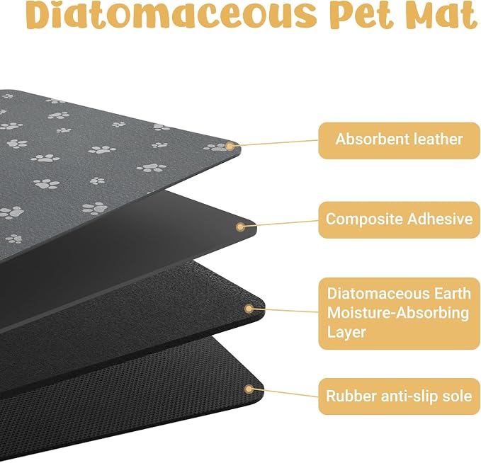 Dog Food Mat, Diatom Ooze Cat Water Mats Non Slip - Image 4