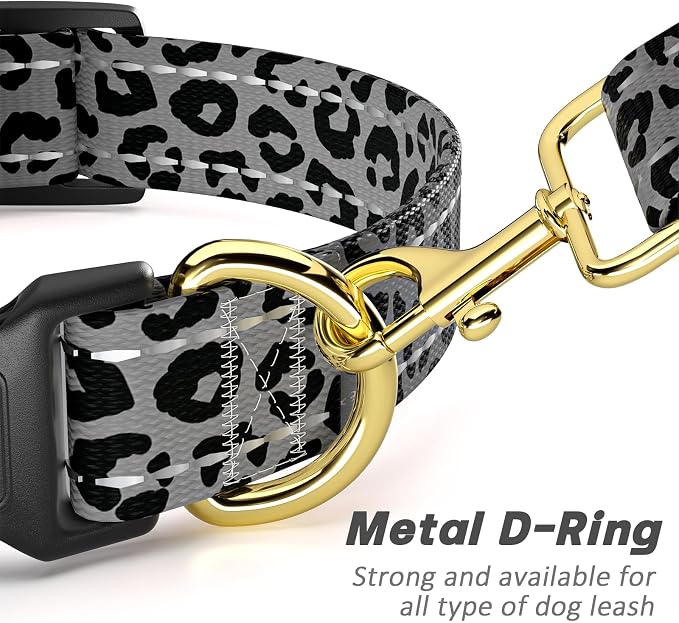 Reflective Dog Collar for Small Dogs Cats, Cute Leopard Style Adjustable - Image 5