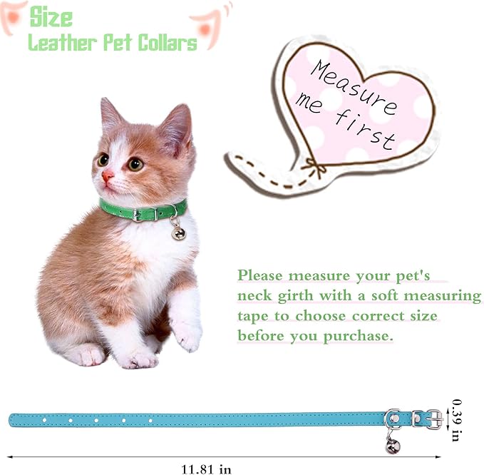 Weewooday 6 Pieces Leather Cat Collar - Image 2