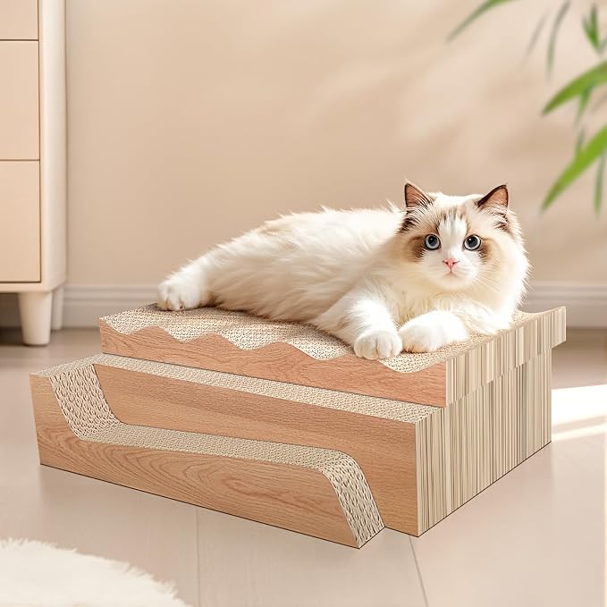 Cat Scratch Pad, 3 Packs Corrugated Cardboards Cat Scratcher Pads - Image 5