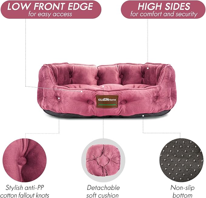 ClevaHome Cat Dog Bed for Small Pets up to 15lbs - Image 4
