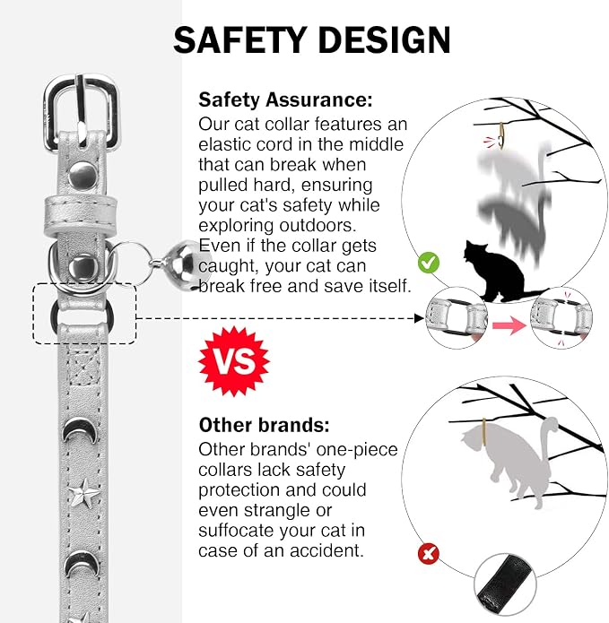 Leather Cat Collars for Boy Girl Cats - Image 3