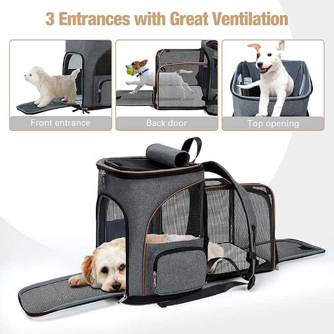 Lekereise Pet Carrier Backpack Expandable Cat Backpack - Image 2