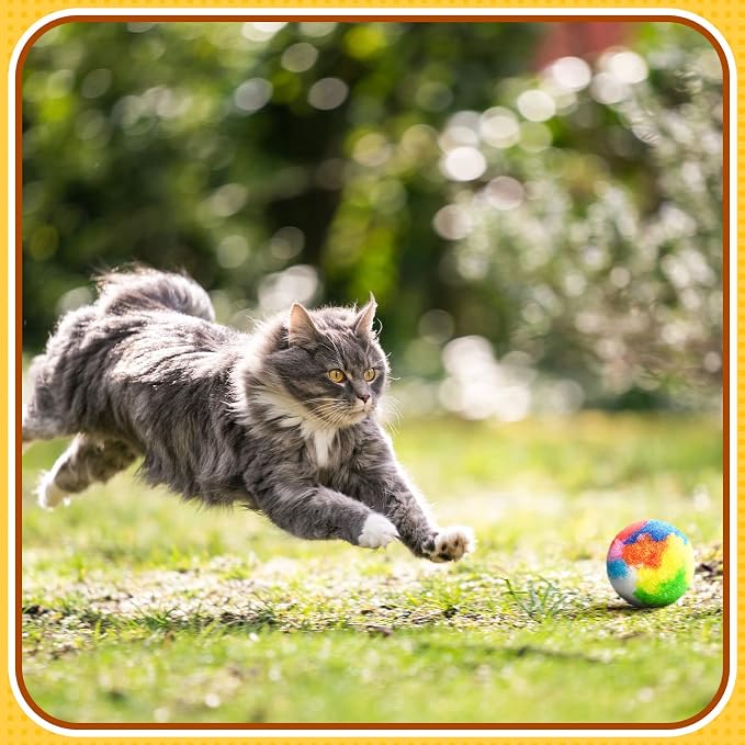 Deekin 20 Pcs Cat Pom Pom Balls Toy Kitty Yarn Puffs Assorted Color Small Plush - Image 5