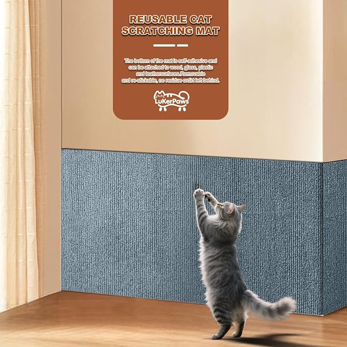 Cat Scratch Mat, Self-Adhesive Trimmable cat Scratch Furniture Protector - Image 5