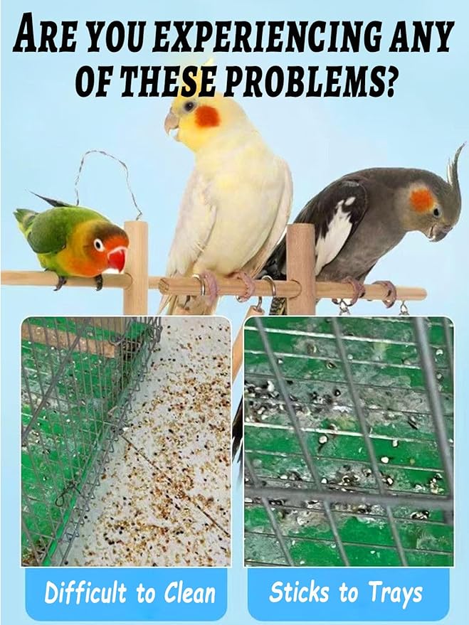Large Disposable Bird Cage Tray Liners，34'' X 22'' Plastic Parakeet Cage Liner - Image 2