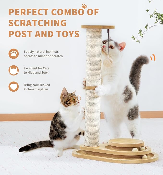 Made4Pets Cat Scratching Post Cat Scratcher Kitten Toys - Image 2