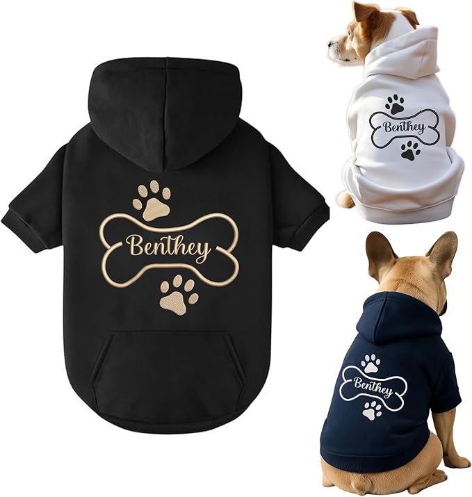 Personalized Name Dog Hoodie, Embroidered Hoodies Pets Name, Custom Pet Memorial - Image 2