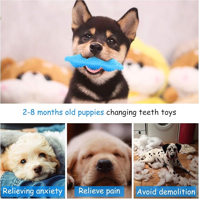 Hurray 3 Pack Puppy Chew Toys for Teething Puppies, Puppy Teething Toys - Image 2