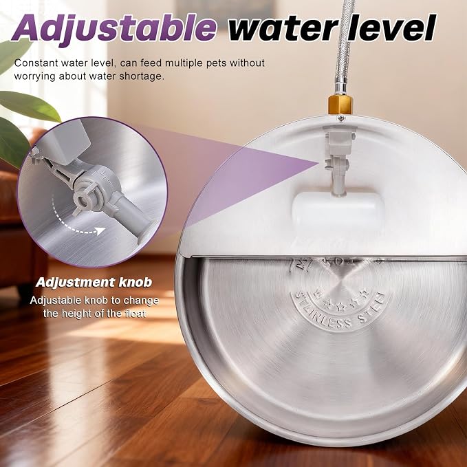 6L Automatic Dog Water Bowl Dispenser Outdoor Stainless Steel Pet Waterer Self - Image 7
