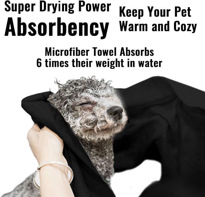 Microfiber Dog Towels for Drying Dogs, Super Absorbent and Soft Pet Towel - Image 4