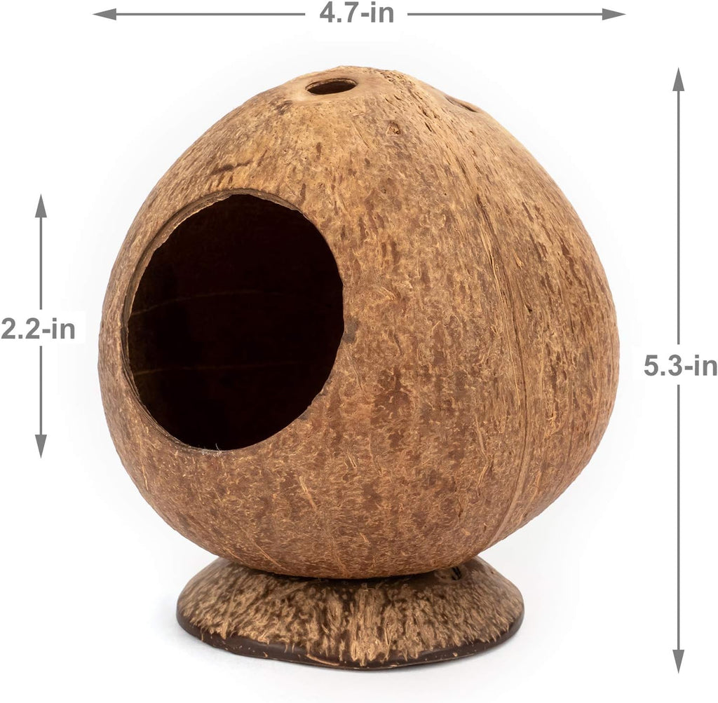 andwe Coconut Hut Hamster House, Small Animal Cage Decor - GlobalHabitat Supply