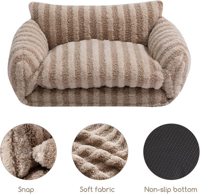 Hollypet Cat Bed Fluffy Plush Mutifuctional Double-Layer Soft Warming Kitty Pet - Image 5