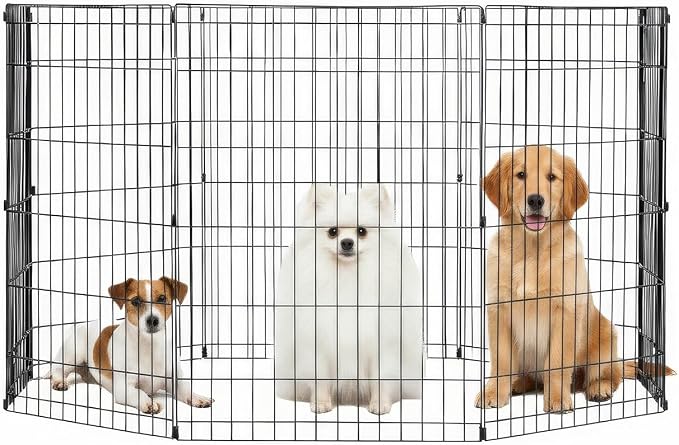 FDW 36 Inch Dog Pen 8 Panel Dog Playpen Indoor Outdoor Metal Puppy Pet Fence by FDW