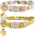 Faygarsle 2 Pack Striped Plaid Floral Pattern Cat Collars Breakaway Safety by Faygarsle